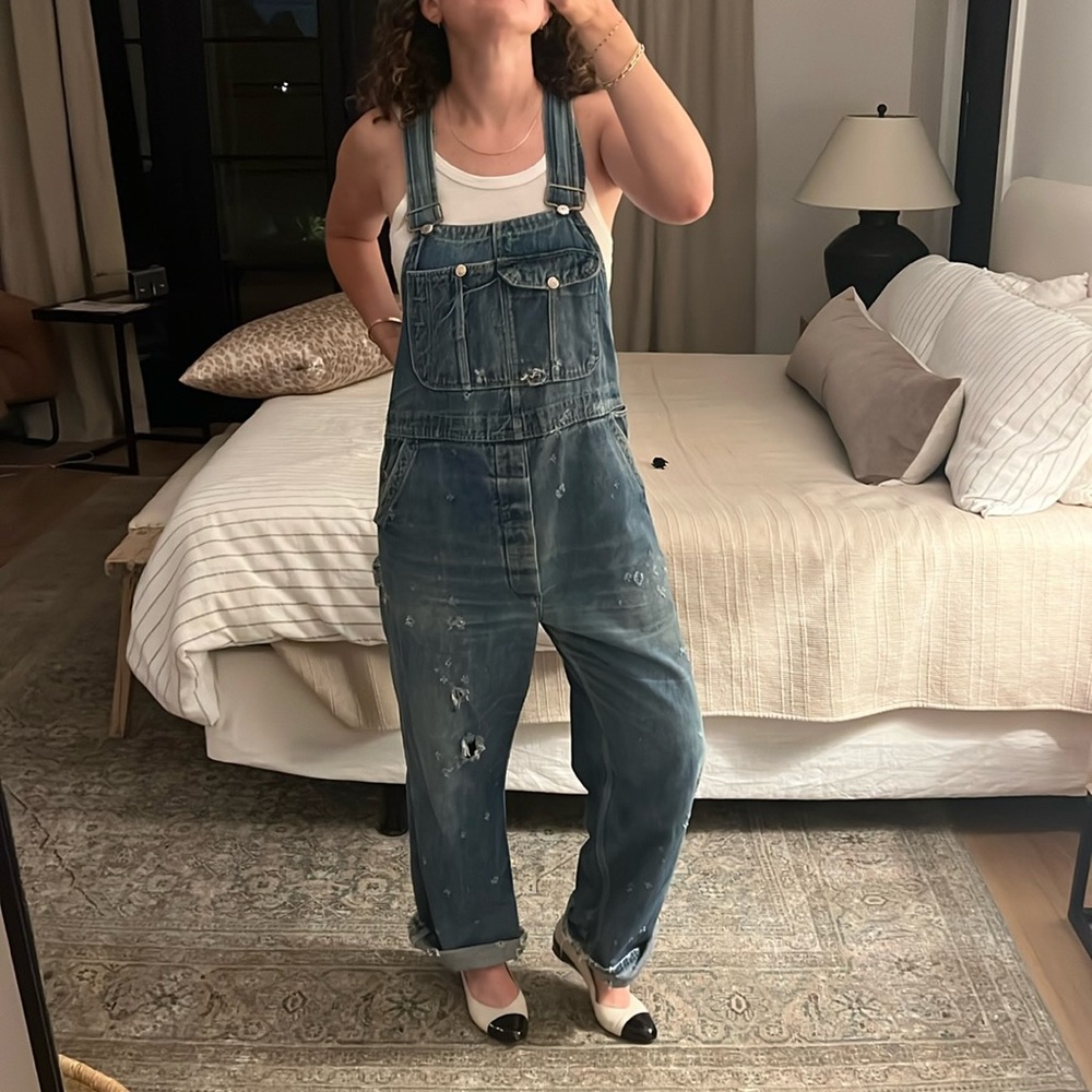 Vintage overalls with *THE PERFECT* distressing